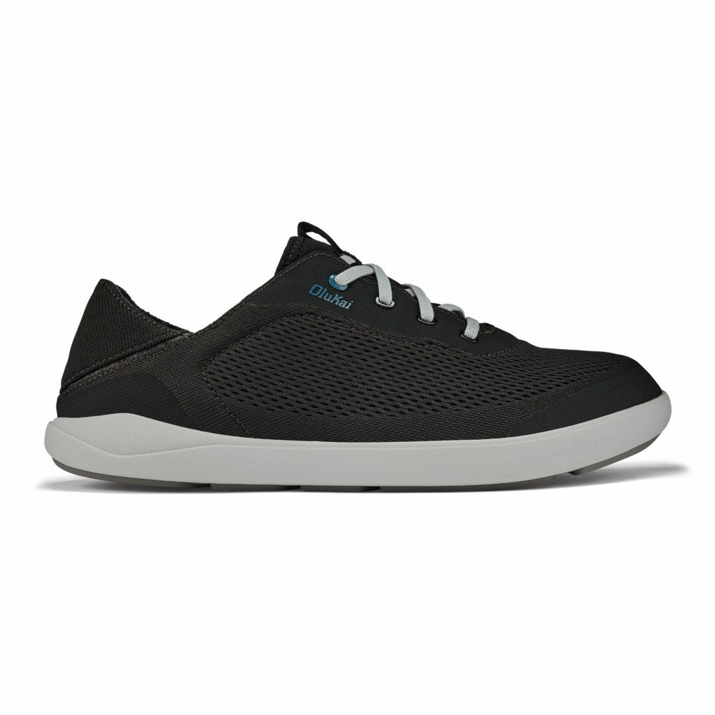 Olukai Men's Moku Pae Sneaker - Black / Blue Coral US532-419